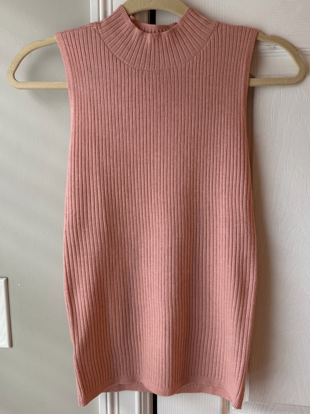 Loft Sleeveless Ribbed Mock Neck Knit Top